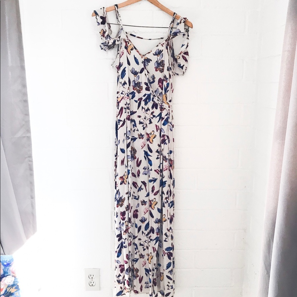 Boho floral wrap dress
